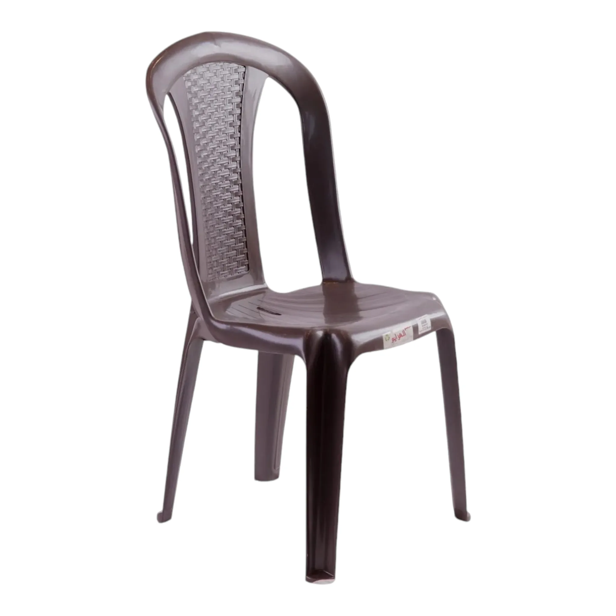 كرسي بلاستيك العزايم العملي والمتين للمناسبات والعزائم - بني