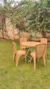 طقم طاولة دائري تسفيط مع 4 كراسي الليث متين وقوي