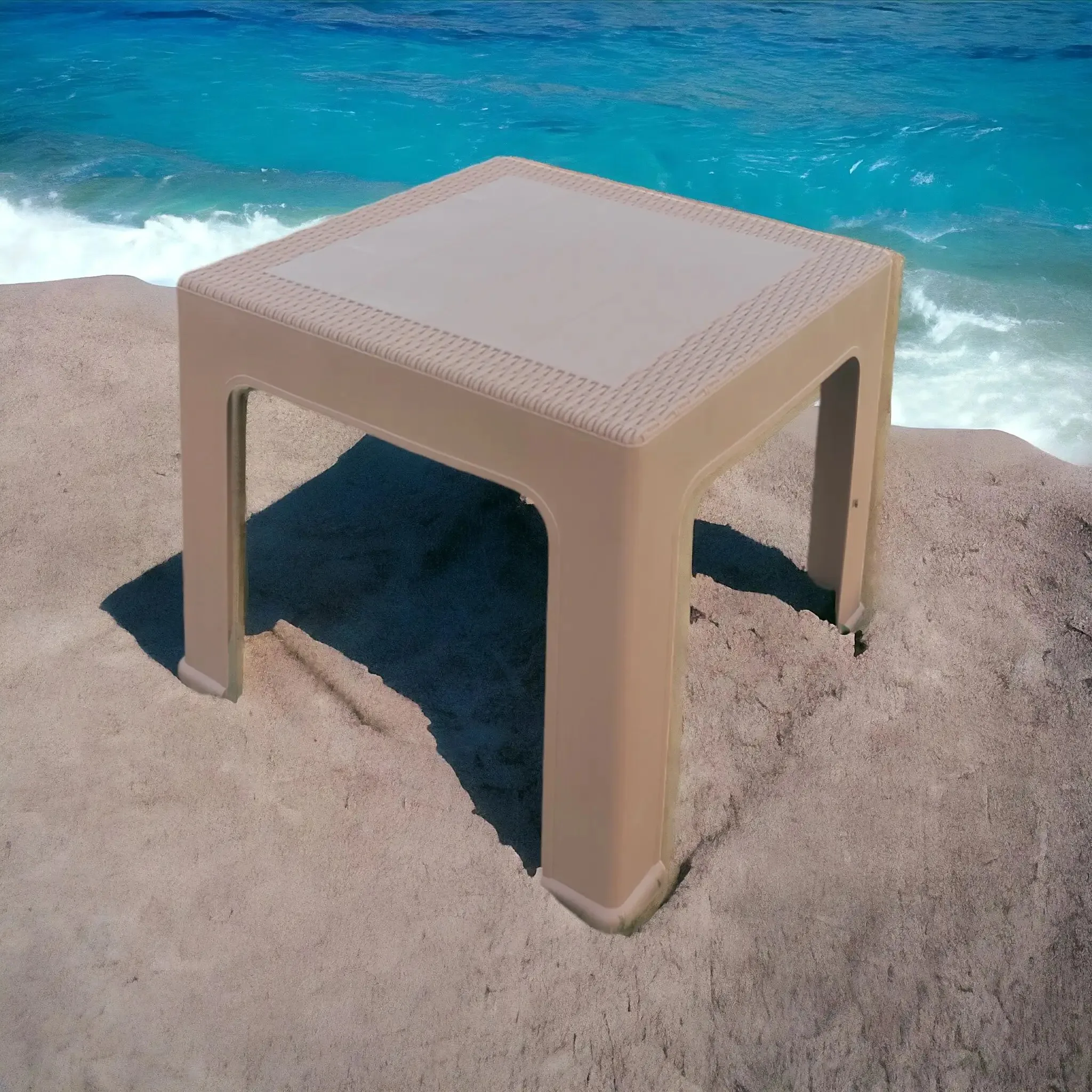 طاولة خدمة بلاستيك راتان أنيقة وعملية للمنازل والحدائق